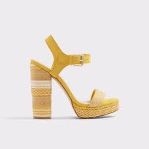 Aldo Mustard Yellow Platform Heels